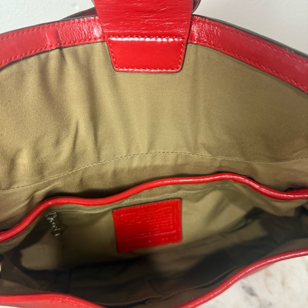 Vintage Coach Red Pebble Leather Soho Shoulder Bag Dyed - Picture 10 of 10